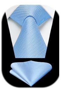 Enlision Blau Herren Krawatte Hochzeit Einfarbig Krawatte mit Einstecktuch Set Plaid Krawatten & Taschentuch