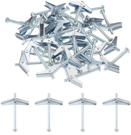 sourcing map 20 tasselli a molla a levetta, 1/4 x3 Ancoraggi a farfalla filettatura maschio caricato a molla cava parete rotonda bullone a levetta