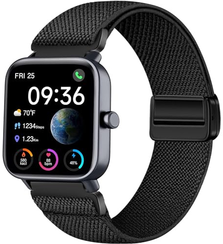 VELULYX Nylon Band Compatible Veryfit Smart Watch IDW19/IDW13/IDW16/IDW18, 22MM Band Elastic for Gloryfit P66/P66D/P72/P95,TUYOM LW36,H1/D1,T50S/T60/T70,Y6,YB54,G39,AGPTE LW11