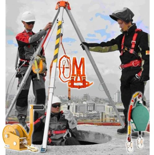 Rettungsstativ Rettungs-Stativsystem, Hebeausrüstung/Sicherheits-Feuerrettungswerkzeuge, Derrick-Kran-Kits, Aluminium-Stativ für Erwachsene, für Heben von engen Räumen für Erkundungen, Schacht, Tunnel