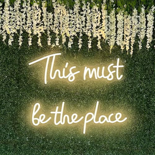 Voncitedn This Must Be The Place Neon Sign, 49.6x8.7 Inch, Warm, Acrylic, Silicone, Rectangular, Wall Mount, Neon Sign for Home Decor, Party Decor, Gifts
