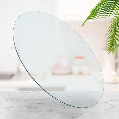 Tempered Glass DIY Table, Glasplatte Ø35-100cm Rund, Runde Tischplatte Aus Gehärtetem Transparent Glass, Runde Glasplatte, For Hotel, Bankett Und Familientische，Transparentes Glas(85CM(34INCH))