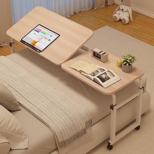 Bureau de Lit Mobile Avec Roulettes - Table d'Ordinateur Au-Dessus du Lit