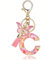 T TAKONE Schlüsselanhänger Buchstabe, Schmetterling Glitzer Rosa Schlüsselanhänger, Idealer Geschenk Auto Schlüsselanhänger für Frauen/Kinder-C