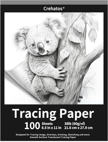 Crehatos Transparentpapier, 21,6 x 27,9 cm, Transparentpapier, 100 Blatt, 17,2 kg/60 g/m² Pergamentpapier