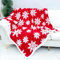 volumoon Weihnachten Kuscheldecke Sofa, Flauschige Sofadecke 130x160 cm mit Schneeflocken, Weihnachts Decke Weich Warm, Flanelldecken für Sofa, Bett, Couch, Rot