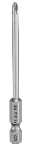 sourcing map #1 Phillips Screwdriver Bit PH1 1/4 Hex Shank 3.15 (80mm) Long Magnetic S2 Steel Industrial Grade Screw Driver Bit Cross Head Electric Drill Bits 0.138 (3.5mm) Rod
