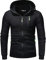 Jamicy Hoodie Herren Sweatjacke Male Kapuzenpullover mit Reißverschluss Classic Pullover mit Kapuze Einfarbig Sweatshirt Cardigan Jacke Basic Sportjacke Gutscheine Schwarz 4XL