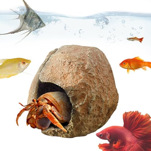 Aquarium Harz Höhle, Magnetisch Aquarium Cave Dekoration Aquarium Ornament Aquarium Zubehör Fishtank Zubehör Deko Für Fische Garnelen Verstecken, 10x8x8cm