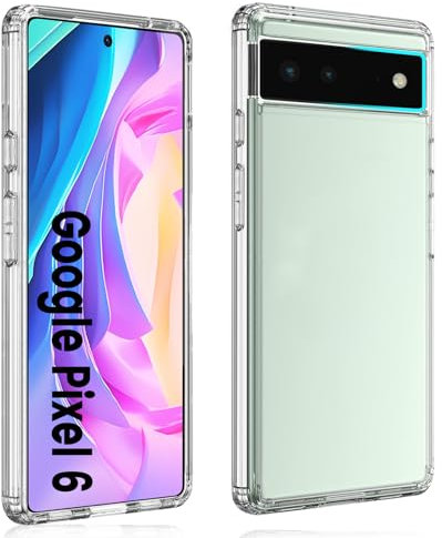 HuwaiH Handyhülle für Google Pixel 6 Hülle, Anti-Rutsch Stoßfest Haltbarkeit Schutzhülle, Anti-Fingerabdruck Kratzfest, Transparent Nicht Vergilbend Weich TPU Soft Case, Passgenau für Pixel 6