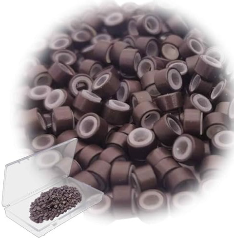 1000Pcs 5.0mm Silicone lined Micro Rings,Micro Nano Beads, Silicone Micro Rings Lined,Micro Links Hair Beads,Micro Links Silicone Beads,Silicone Micro Rings Beads
