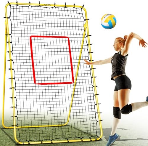 TUODENG Volleyball-Rebounder-Netz, 4 x 7 ft, Trainer, Volleyball, PE-Metall, Sport