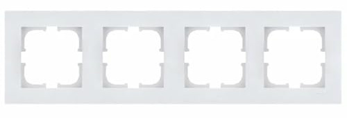EXEN - Serie KARELL Rahmen 4-fach für Lichtschalter und Steckdose - Panel für Wandlichtschalter und Steckdosen - Weiß - 296mm - K104/01E