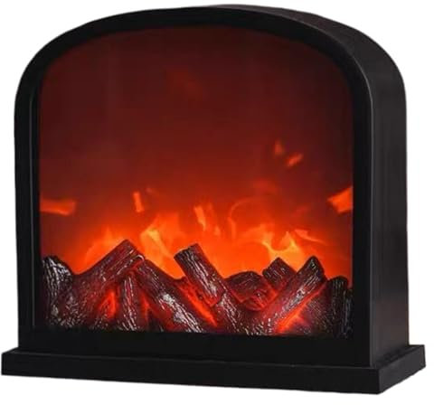 Pfjsseey Chimenea Falsa LED Mini Chimenea con Efecto de Llama 3D Electric con Interruptor de Temporizador para decoración navideña Interior y Exterior Falsa