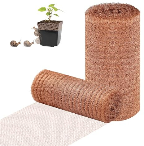 Chumix Kupferband Gegen Schnecken,12,7cm x 6m Kupferdraht Gegen Schnecken, Hochbeet Schneckenschutz, Doppelschicht Schneckenzaun Kupfer Leicht Schneiden für Garten, Balkon, Copper Tape Against