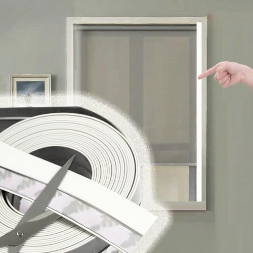 Xyrona Sides of Blinds Light Blocker Extra Long, Self Adhesive Cuttable Light Blocking Strips, White/Black/Gray/Brown Paintable Blackout Bars(White,W2.5 cm (1))