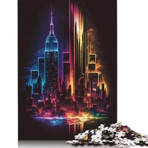 1000-teiliges Puzzle „New York bei Nacht“, Puzzle für Erwachsene, Puzzles für Erwachsene und Jugendliche, 1000 Teile (75 x 50 cm)