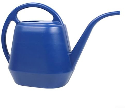 Zilimontt Regadera de plástico de 2 litros con mango ergonómico para jardín y cuidado de plantas, azul oscuro, amarillo, verde oscuro (azul oscuro)