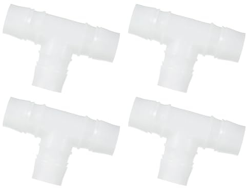 QUARKZMAN 1 Raccord À Barbe De Tuyau, 4 Pcs Égal T À Barbe en Forme De 3 Voies Joint en Plastique Raccord D'épissage Réparateur Adaptateur Raccord pour Ligne d'air Tuyau Tuyauterie