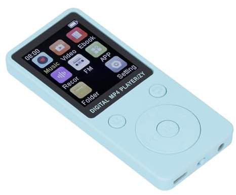 lyrlody Lecteur MP3, Lecteur MP3 MP4 Multifonction Prend en Charge jusqu'à 128 Go pour étudier (Blue)