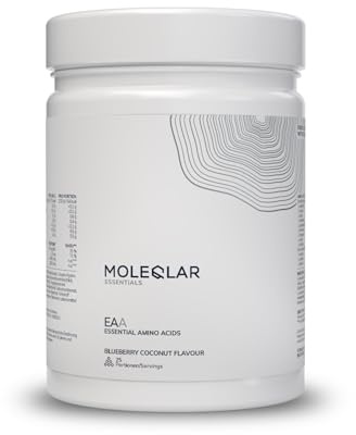 MoleQlar Essential Amino Acids (EAA) Pulver - 500 Gramm - vollständiges Profil essentieller Aminosäuren - Blaubeer-Kokosnuss-Geschmack