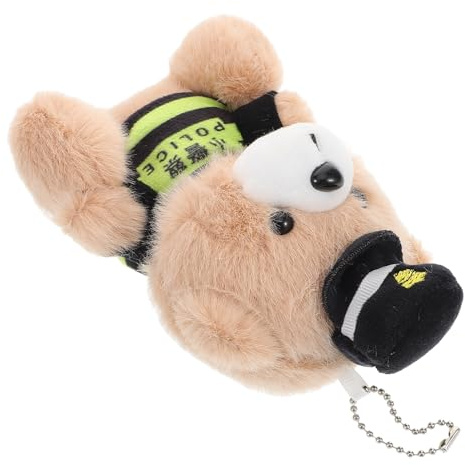 Beaupretty Porte-clés Ours Ours en Peluche Peluche Policier Policier Doux Mini Pendentif 10 Cm Décoration Clé Paquet Mignon Porte-clés Poupée Suspendu