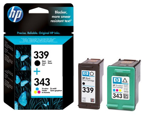 HP 339 schwarz und 343 Farbe original Multipack Tintenpatronen