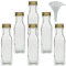 mikken 6 Kleine Glasflaschen 100ml mit Schraubverschluss Zum selbst abefüllen INKL. einem Einfülltrichter Ø 5cm Botellas de Vidrio, Cristal, 100 ml