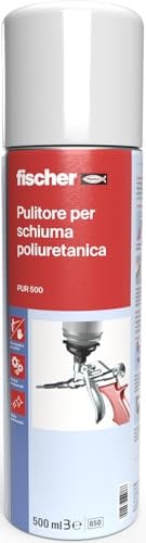 Fischer PUR 500 Pulitore per Pistola e per Schiuma Poliuretanica non Indurita, Solvente Schiuma Edilizia, 9286