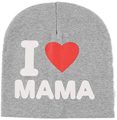 Nest Home Warme Strickmütze, für Babys Junge oder Mädchen Baby Mütze mit Buchstaben I Love Papa/Mama (Gray I Love Mam, Durchschnittliche)