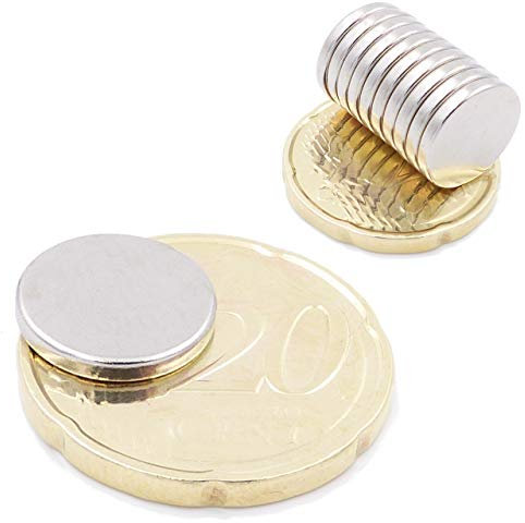 Brudazon | 25 Mini Scheiben-Magnete 12x2mm | N52 stärkste Stufe - Neodym-Magnete ultrastark | Power-Magnet für Modellbau, Foto, Whiteboard, Pinnwand, Kühlschrank, Basteln | Magnetscheibe extra stark