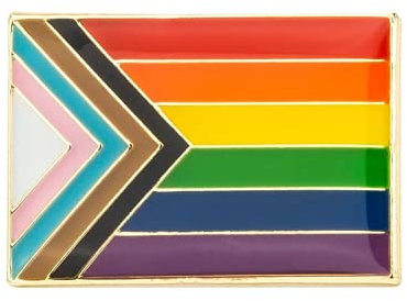 Progress Pride Flag Lapel Pin – LGBTQ+ Inclusive Rainbow Enamel Badge for Festivals, Events, and Everyday Visibility – Size: 2.3cm x 1.5cm