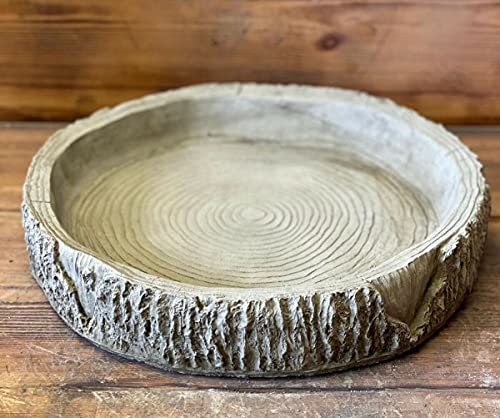 J and L Stone Ornaments GARDEN LOG BIRD BATH TOP ONLY / FEEDER / BOWL / REPLACEMENT DISH ORNAMENT