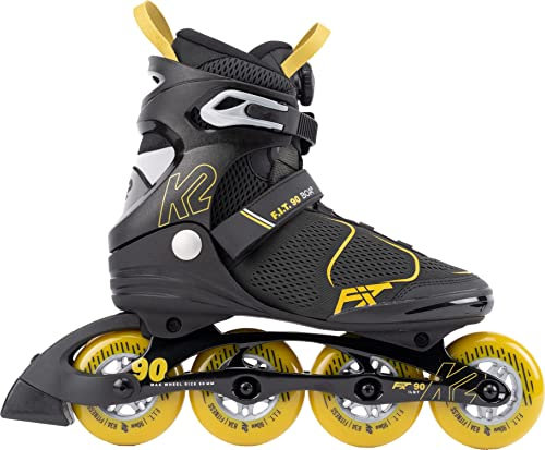 K2 Skates Herren Inline Skates F.I.T. 90 BOA, Grey - Mustard, 30G0815.1.1.105