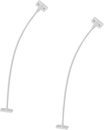 Klappen-Halterung Kunststoff weiß | H3951 | 2 Stück Klappenhalter-Scharnier | 200 mm | Klappscharnier modern | Klappen-Seil für Schranktüren und Bar-Fächer