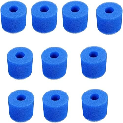 YOJAY Éponge Filtrante Type S1 Filtres de Piscine en Mousse,10 pièces Cartouche Filtrante RéUtilisable et Lavable pour Intex Type S1 pour Piscine, Aquarium, Jacuzzi Spa