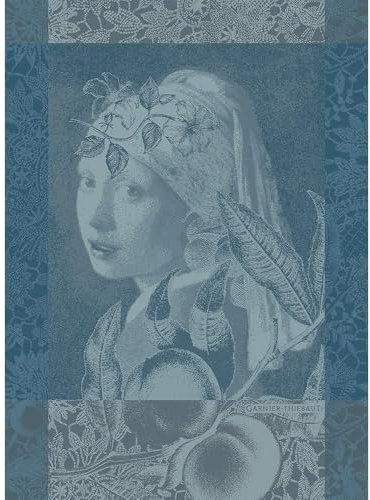Garnier Thiebaut 44259 Geschirrtuch Femme A La Perle Bleu 56 X77Cm Baumwolle