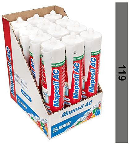 Mapei Mapesil AC 119 londongrau - Dichtmasse, aus Silikon, schimmelresistent, 12 Stück