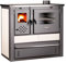 ProTermo Kaminofen Panonia in Beige mit Abzug rechts - 10,54 kW Heizleistung - 90x51x85 cm Holzofen mit Backfach und Herdplatte [Energieeffizienzklasse A+] ohne selbstschließender Tür - Bauart 2