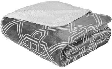 Manta Sherpa Polar Gruesa y Cálida para Sofá y Cama – Blanket Reversible con Franela Suave y Borreguito - Cobija Ideal para Invierno, 100% Microfibra Esponjosa ( Color Entrelazado Osculo, 160x220cm )