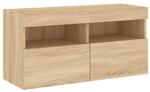 vidaXL TV-Wandschrank mit LED-Leuchten Sonoma-Eiche 80x30x40 cm