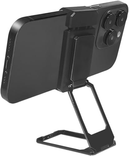 Cmeilau 2024 New Upgraded 360 Folding Bracket Back Clip Type Cell Phone Stand,Universal Fully Adjustable Foldable Desktop Phone Holder Cradle Dock Compatible With Iphone 15 14 13 12 11 (Black)