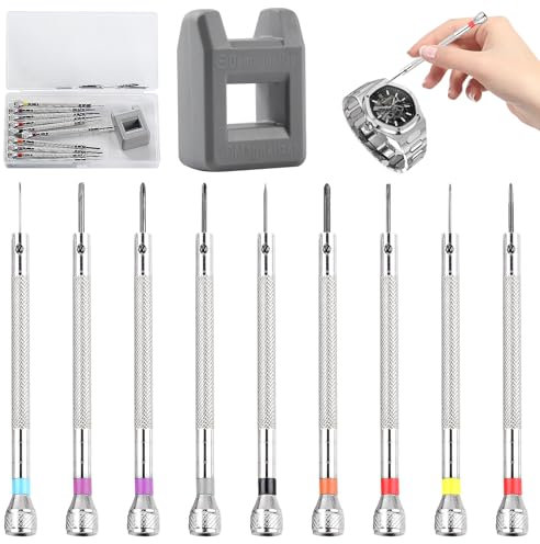 10 Pcs Watch Screwdriver Set, Precision Screwdriver Set, Watchmakers Screwdrivers, Jewellers Screwdriver Set for Spectacle Eyeglasses Jewelry Watch Repair Kit Watch Strap Removal Tool