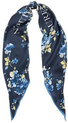 Ralph Lauren Lauren Phylicia Seiden-Foulard, Schal, Blau
