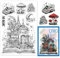 GLOBLELAND Magisches Buch Haus Transparente Silikonstempel Pilz Klare Stamps Mond Silikonstempel Für Kartengestaltung DIY Prägung Journaling