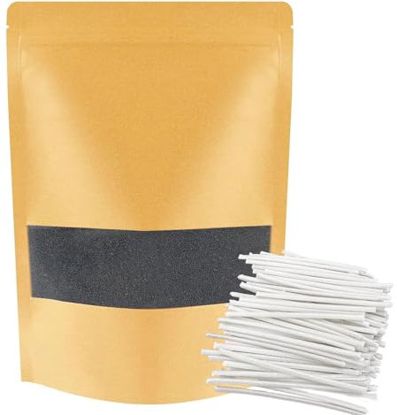 ALLAVA Kerzensand mit Docht, Kerzensand 1 KG mit 50 Docht 5cm, Perlenkerzen mit 50 Kerzendocht ohne Basis, Kerzen Sand, Pearled Candle, Wachsgranulat für Wachskerze Selber Machen (1KG, Schwarz)