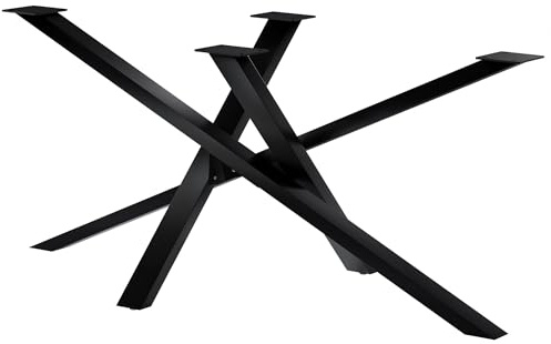 CLP Tischbeine Metall schwarz Finney, Tischkufen für DIY-Esstische, Tischgestell aus pulverbeschichtetem Stahl, Höhe 72 cm, Farbe:schwarz, Größe:160x80x72 cm