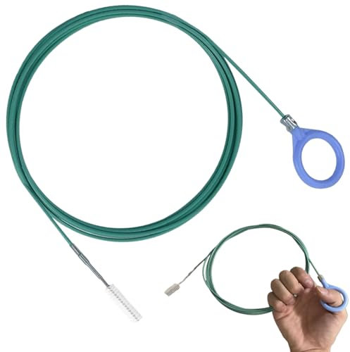 3m Long Flexible Feeding Tube Cleaning Brush Slim Drain Hole Cleaning Tool Drain Unblocker Wire Refrigerator Hose Pipe Sink Snake Drain for Car Sunroof Aquarium Air Conditioner Tube Upgraded