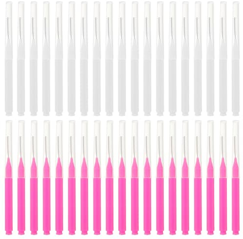 PENIKOKO Lot de 50 Brosses de Nettoyage pour Pommeau Nylon Blanc et Rose Outils Anti-encrassement pour Buses à Petits Trous Accessoire Salle de Bain pour Débouchage et Entretien