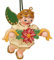 Hubrig Engel mit Girlande - Hängender Engel mit Girlande - Dekoration - Holz - Weihnachten - Traditionell